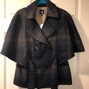 NWT Gap poncho with tie, multi plaid Size M